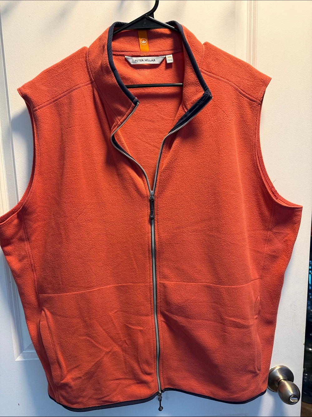 Peter Millar Bright Orange Fleece Zip Vest